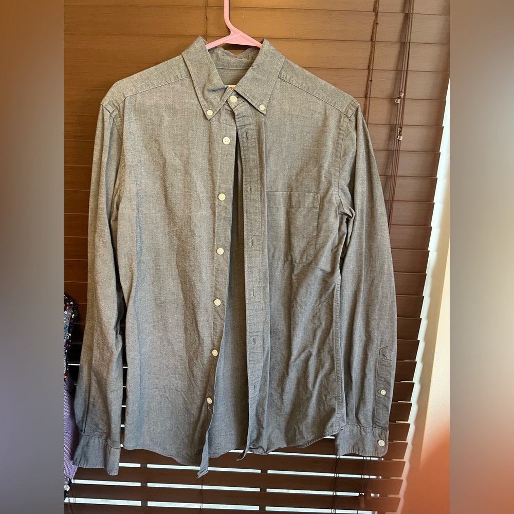 Merona Men's Casual Gray Button-Down Shirt